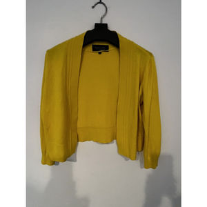 Black Label by Evan Picone Women Yellow Cardigan S